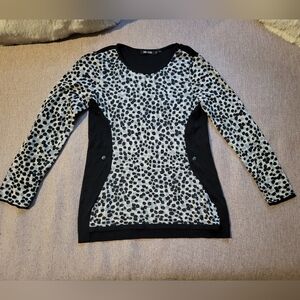 Nic + Zoe Leopard Print Cre Sweater SZ PP